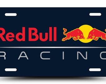 Red Bull Racing Aluminum License Plate, F1 Team Garage Wall Art