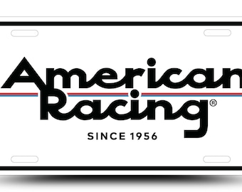 American Racing Since 1956 Aluminum License Plate, Retro Garage Decor