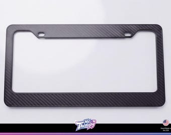 Carbon Fiber Look License Plate Frame | 3D Printed UV Resistant Plastic