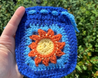 Sun and Moon Crochet Pouch
