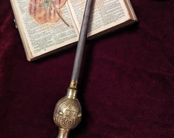 Handmade Wand - "Atrificer" Mahogany and Brass magic wand