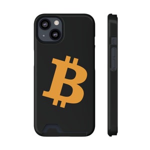 Custodia per telefono Bitcoin con porta carte / Cover per monete crittografiche per telefono / Accessorio per criptovaluta / Protezione per telefono BTC /