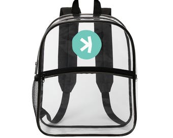 Kaspa クリアバックパック | 透明ウィンドウ付き暗号通貨バックパック