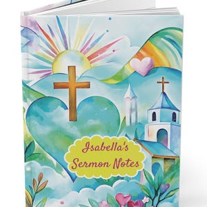 Personalized Sermon Notebook | Hardcover Custom Journal | Bible Study Notes | Devotional Notebook | Church Notes | Kids Prayer Journal |