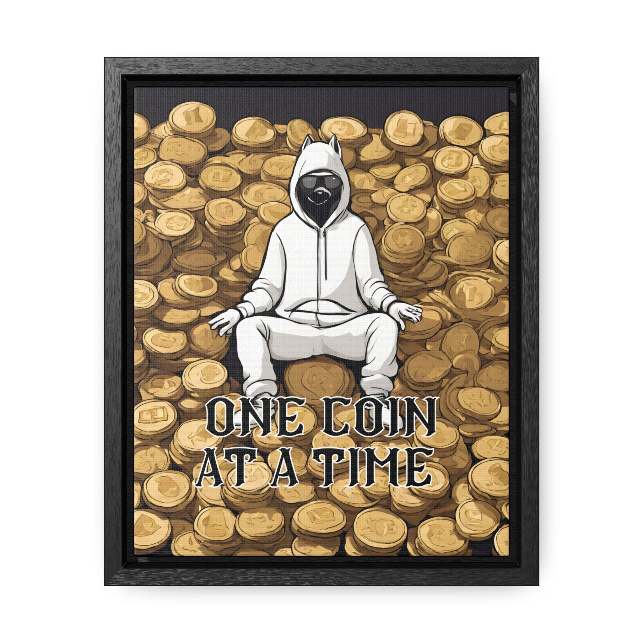 One Coin at a Time Crypto Framed Canvas 8