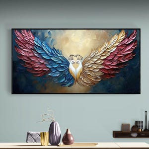 Vibrant Peacocks with Pastel Color Wings Colorful Abstract Oil Painting Wall Art Canvas Elegant Bird Artwork Textured Feather Home Decor