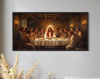The Last Supper Canvas Print Jesus and His Twelve Disciples Classical Biblical Painting Wall Art Christian Faith Religious Church Decor