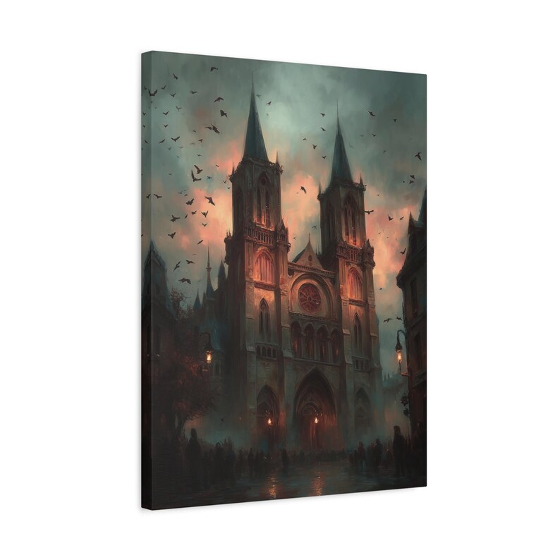 Gothic Cathedral Canvas Print Dark Fairytale Castle Wall Art Notre Dame ...