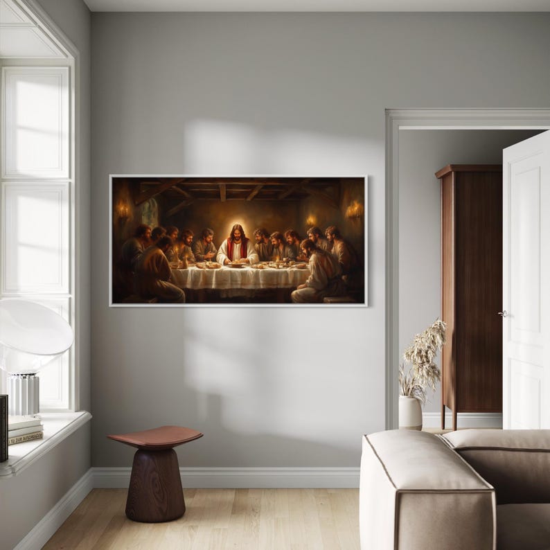 The Last Supper Canvas Print Jesus and His Twelve Disciples Classical ...