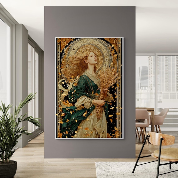 Virgo Zodiac Sign Art Canvas Print Elegant Maiden With Wheat Sheaf Art  Nouveau Wall Decor Fantasy Goddess Astrology Horoscope Artwork - Etsy