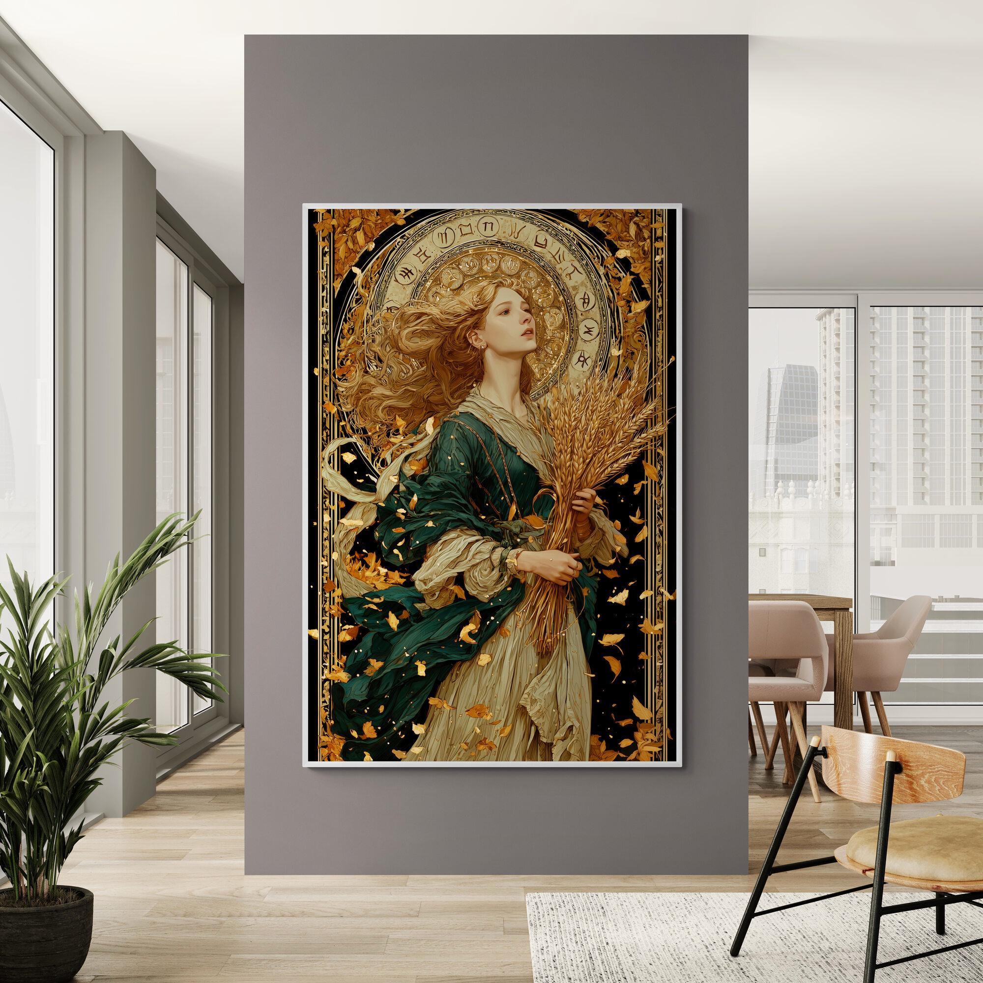 Virgo Zodiac Sign Art Canvas Print Elegant Maiden With Wheat Sheaf Art  Nouveau Wall Decor Fantasy Goddess Astrology Horoscope Artwork - Etsy