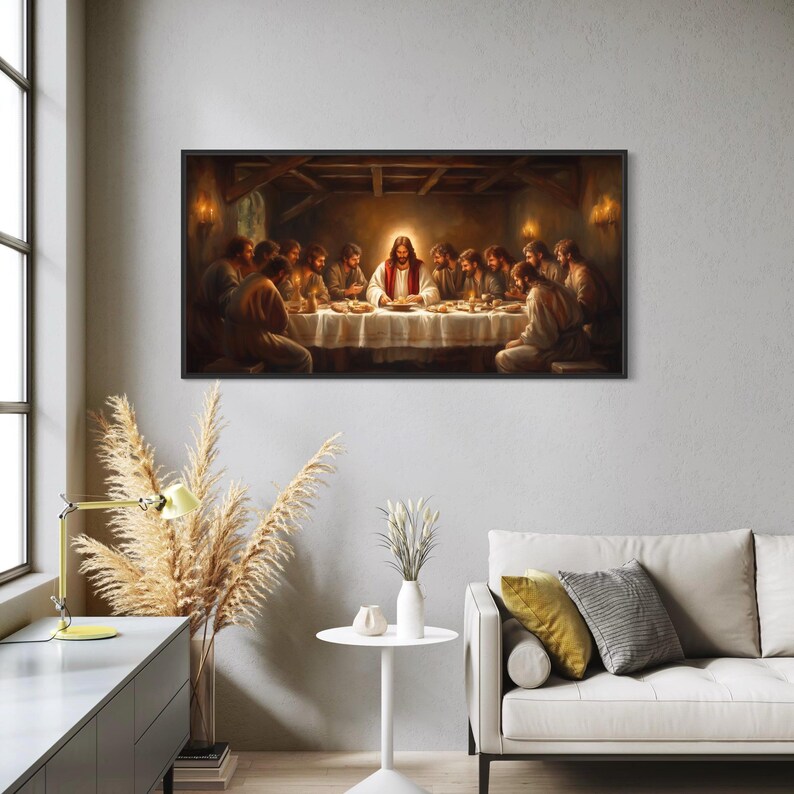 The Last Supper Canvas Print Jesus and His Twelve Disciples Classical ...