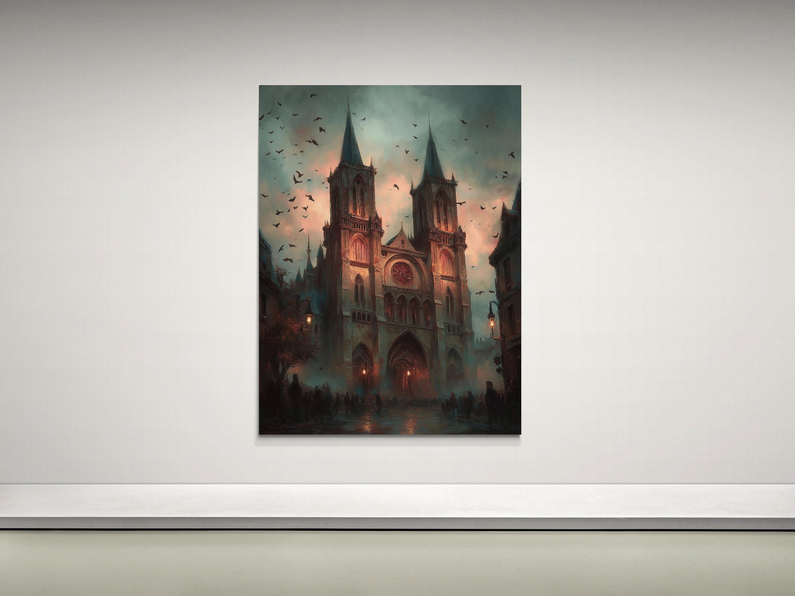 Gothic Cathedral Canvas Print Dark Fairytale Castle Wall Art Notre Dame ...