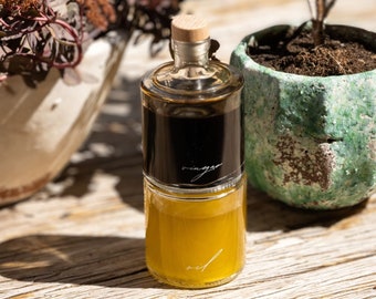 Vinegar and Oil Glass Bottle Set - Stackable - Modern