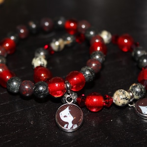 Vampire Queen Inspired Bracelet – Goth Punk Aesthetic Jewelry/ Tourmalin/  Glass/ Cartoon/Character/ Crystals/ handmade/ unique