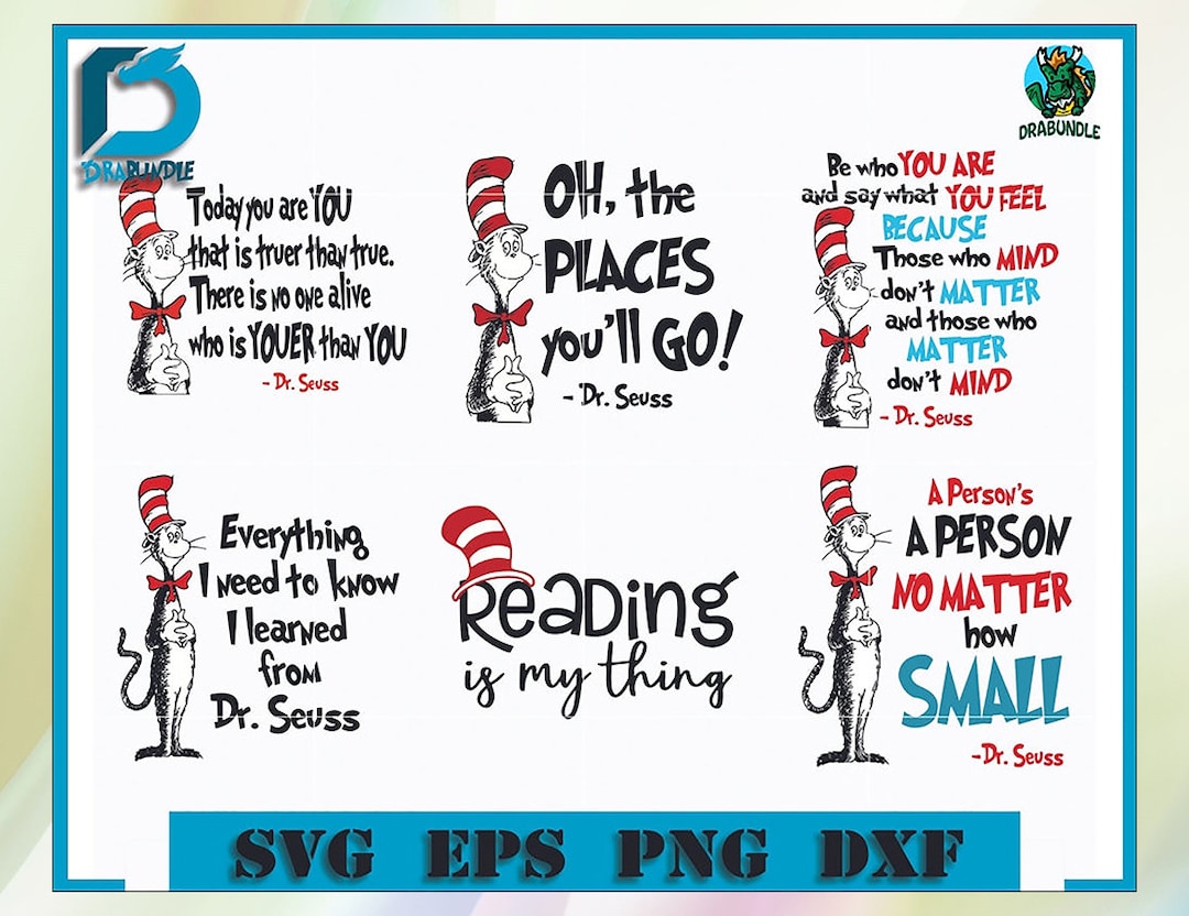 New Files Dr Seuss Svg Bundle Layered Item, Dr. Seuss Quotes Cat in the ...