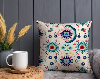 Boho Chic Pillow With Insert, Cozy Stylish Accent for Your Home Decor Soft Cushion Included,  Trendy Bohemian Design for Unique Living Space