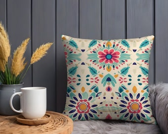 Boho Chic Pillow With Insert, Cozy Stylish Accent for Your Home Decor Soft Cushion Included,  Trendy Bohemian Design for Unique Living Space