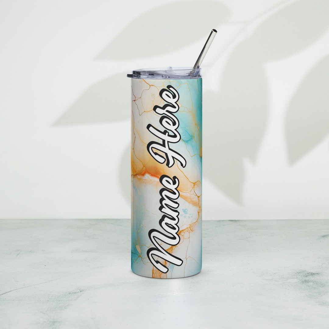Personalized Alcohol Ink Tumbler, Custom Name Ink Art Tumbler, Ink ...