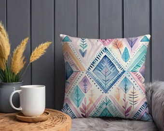 Boho Chic Pillow With Insert, Cozy Stylish Accent for Your Home Decor Soft Cushion Included,  Trendy Bohemian Design for Unique Living Space