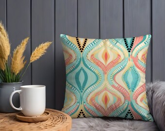 Boho Chic Pillow With Insert, Cozy Stylish Accent for Your Home Decor Soft Cushion Included,  Trendy Bohemian Design for Unique Living Space