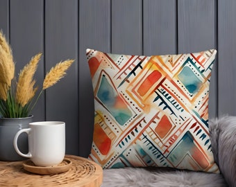 Boho Chic Pillow With Insert, Cozy Stylish Accent for Your Home Decor Soft Cushion Included,  Trendy Bohemian Design for Unique Living Space