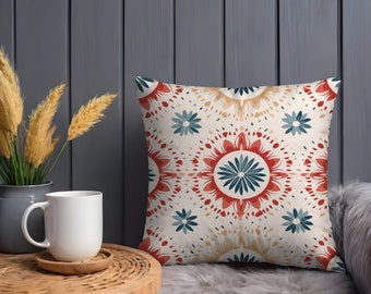 Boho Chic Pillow With Insert, Cozy Stylish Accent for Your Home Decor Soft Cushion Included,  Trendy Bohemian Design for Unique Living Space