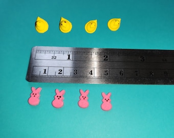 1:6 Scale miniature Peeps - Chicks or Bunnies (Set of 4)