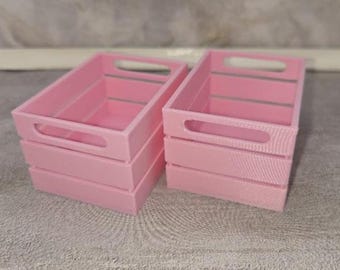 Juego de 2 cajas de almacenamiento en miniatura – Organizadores de cajas a escala 1:6