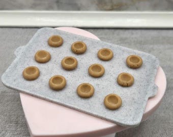 Galletas con forma de huella dactilar (¡12 piezas!) / Mini delicias para hornear a escala 1:6