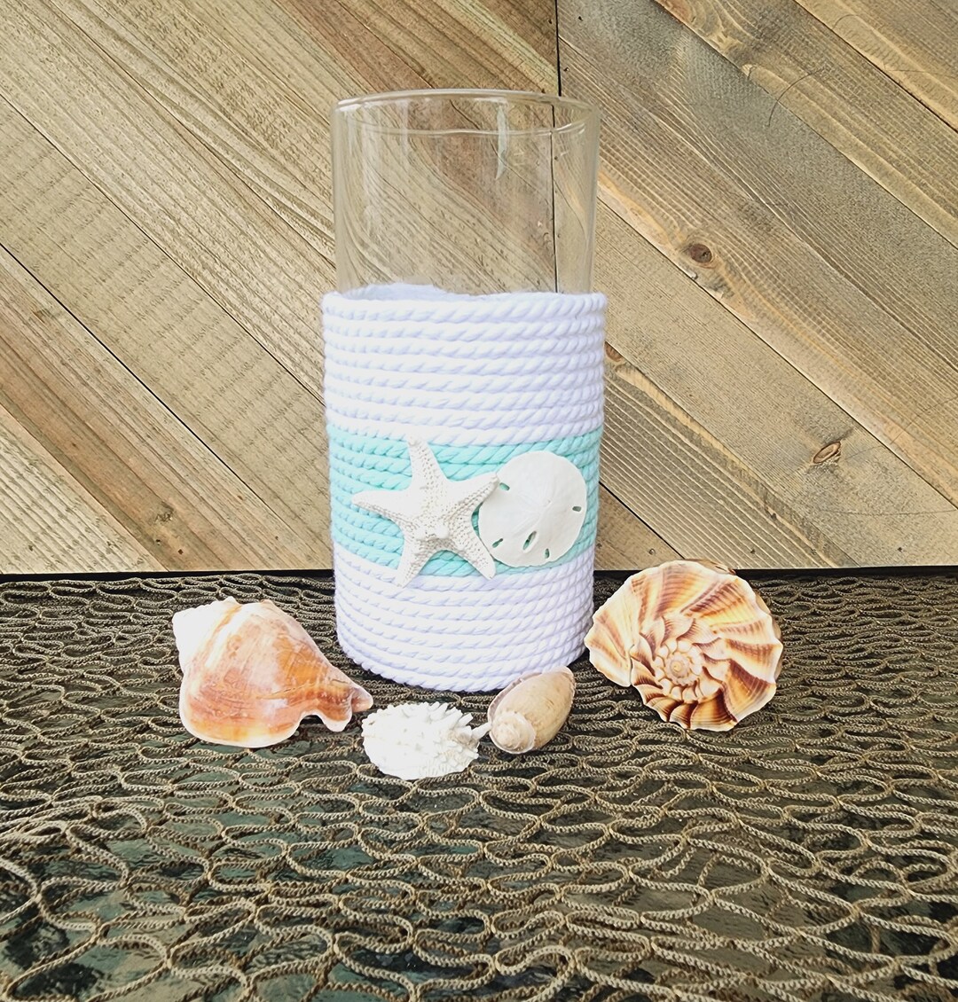 Coastal Candle Holder, Beach House Decor, Beach Wedding Centerpiece