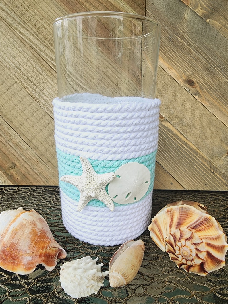 Coastal Candle Holder, Beach House Decor, Beach Wedding Centerpiece