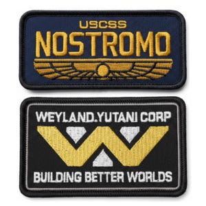 USCSS Nostromo Weyland Yutani Alien Patch - 2pc Hook Fastener Backing