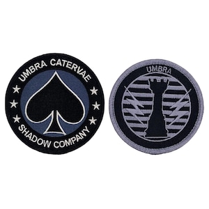 COD Shadow Company Umbra Catervae Morale Patch 2pc Bundle Set - Hook Fastener Backing B015