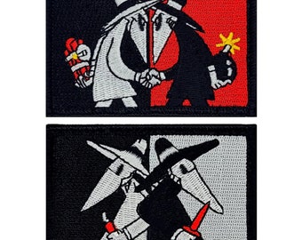 Spy vs Spy Patch Embroidered Morale Patch - 3 X 2 Inch Hook Fastener Backing