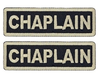 Chaplain Christians Embroidered Patch 2pc - 3 x 1 inch Iron On or Sew On