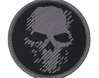 Ghost Skull Recon Embroidered Morale Patch - 3 x 3 Inch Hook Fastener Backing