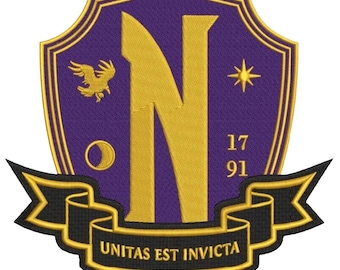 Nevermore School Cosplay Patch - 3.5 x 3.25 Inch Iron On or Sew On