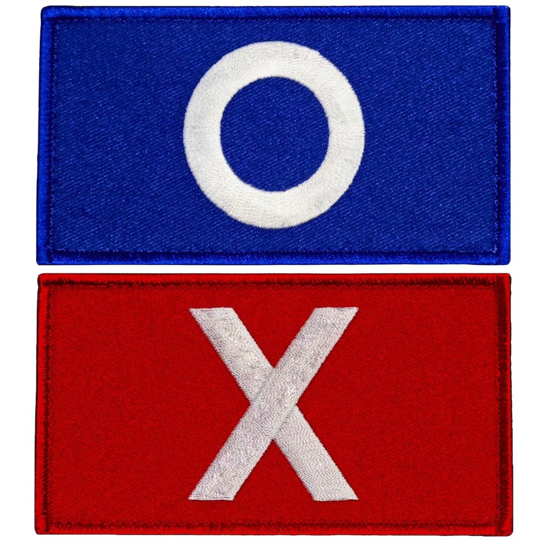 Red X Patch Team Blue and Team Red Embroidered Patch - 4.5 X 2.5 Inch Hook and Loop ...