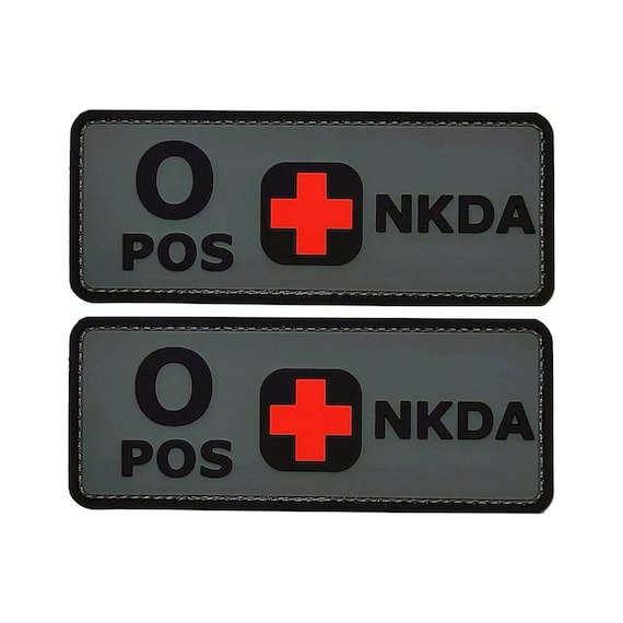 Aazon.co: Blood Type O+ Positive NKA ACU Dark 3D-PVC Rubber Patch - 2