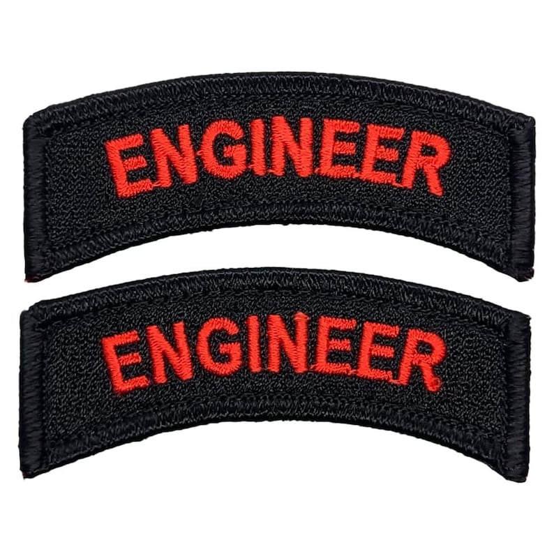 Engineer Rocker Tab Patch 2pc Bundle - 2.75 X 1 Inch Hook Fastener ...