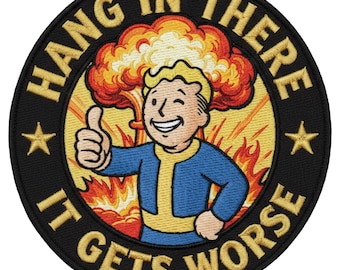 Hang In There It Gets Worse Patch - 3.5 x 3.5 Hook Fastener Backing