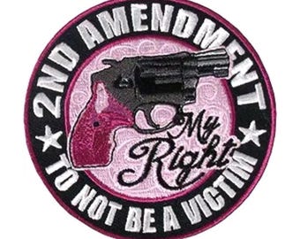 2nd Amendment My Right To Not Be a Victim Patch - 3.5 x 3.5 Inch Iron On or Sew On