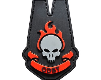 Halo Red/Black PVC Rubber ODST Patch - 2.25 x 3 Inch Hook Fastener Backing