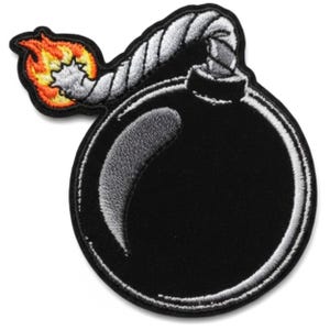 Ball Bomb Embroidered Rayon Patch - 3 x 3 Inch Iron On or Sew On