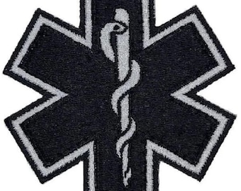 Reflective EMS EMT Paramedic Medic Patch - 3 x 3 Inch Hook Fastener Backing