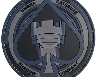 COD Shadow Company Umbra Catervae PVC Rubber Patch - 3 x 3 Inch Hook Fastener Backing