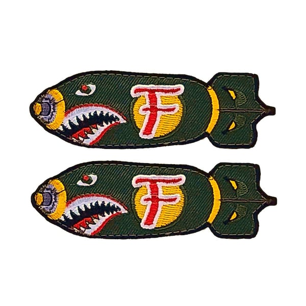 F Bomb Embroidered Tactical Morale Patch - 2pc 3.5 x 1 Inch Hook Fastener Backing