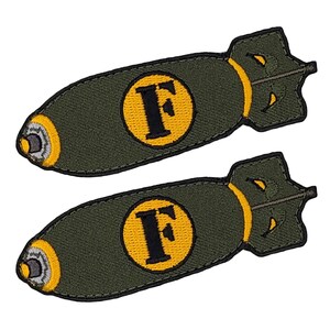 F Bomb Embroidered Tactical Morale Patch - 2pc 3.5 x 1 Inch Hook Fastener Backing