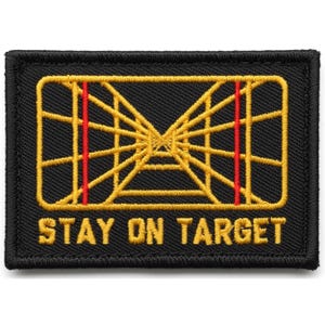 Stay on Target Jedi Embroidered Morale Patch - 3 x 2 Inch Hook Fastener Backing